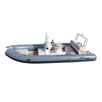 Bateau semi-rigide gonflable de luxe Transea 19 pieds noir, type RIB, en Hypalon, coque en V profond, 5.80