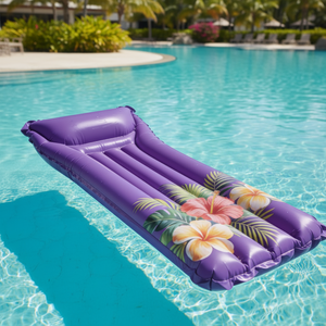 Vietnam <b>Inflatable</b> PVC Floating Mat Portable <b>Pool</b> Float with Purple Flower Design for Water Use - Product Image 3