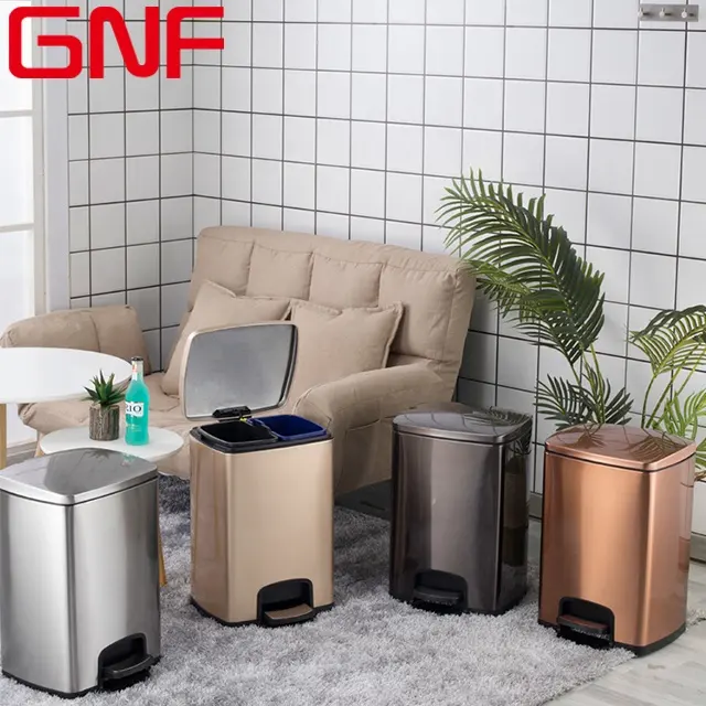 GNF 5L 12L 20L 30L 40L 50L ножная педаль из нержавеющей стали для кухни nordic мусорное ведро урны для дома могут гостиничном номере умная мусорная корзина