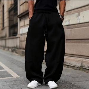 カスタムメンズブランクヘビー級バギーワイドレッグビンテージストリートウェアジョガーリラックスワークアウトジムスウェットパンツ - Product Image 3