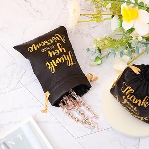 Bolsa de Satén Personalizada con Logotipo y Tamaño, para Ropa Interior, Lencería, Regalos, Bolsa de Satén Suave con Cordón para Viajes - Product Image 4
