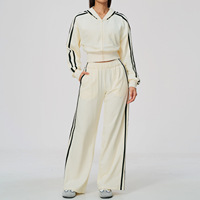 Nouvel ensemble décontracté pour femme : sweat à capuche épais en molleton et pantalon large color-block 3005