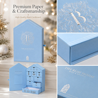 Boîte de calendrier de l'avent de Noël rigide en forme de maison personnalisée, boîte d'emballage cadeau à plusieurs tiroirs, boîte cadeau pour cosmétiques, chocolats, cadeaux de fête