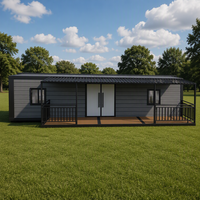 Maison conteneur préfabriquée de luxe à 3 chambres, 40 pieds, en bois, mobile, pliable et extensible, avec véranda latérale, en gros, à vendre