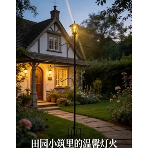 Adorno de jardín de hierro con comedero para pájaros iluminado y ganchos para uso en exteriores - Product Image 2