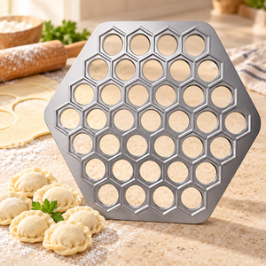 Outils de pâtisserie et de cuisine DIY, moule à raviolis manuel à 37 trous, presse à pelmeni russe, écologique, argenté - Product Image 1