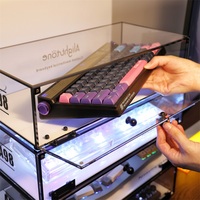 Solution de rangement en acrylique personnalisée - Compartiment de rangement transparent, organisateur de bureau et support d'affichage pour clavier (taille personnalisable)