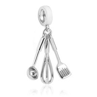 Breloques Pan Charms en argent, ustensiles de cuisine, couteau et fourchette, perles fruits et œufs, compatibles avec bracelet original, bijoux, Fête des Mères, Berluque