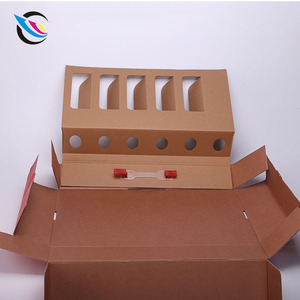 Personalizado botella de cerveza plegables de cartón 6 <span class=keywords><strong>vino</strong></span> de la botella de <span class=keywords><strong>vino</strong></span> de llevar la caja de regalo - Product Image 4