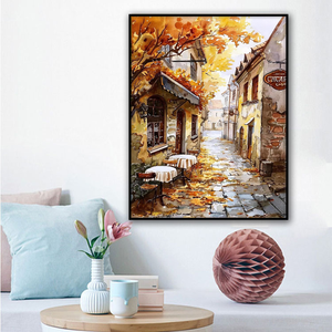 Kit de toile personnalisé pour peinture par numéros : Les rues d'<span class=keywords><strong>automne</strong></span> – Peinture par numéros créative avec <span class=keywords><strong>acrylique</strong></span> non toxique - Product Image 3