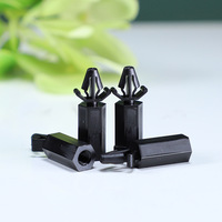 Collier de serrage hexagonal en plastique M4 à filetage interne en nylon, type poussoir, noir/blanc, pour isolation et fixation externe