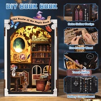 Nouveau Style bricolage en bois maison de poupée Miniatures maison de poupée à la main 3D Puzzle en bois Miniature maison Kit pour la décoration de librairie