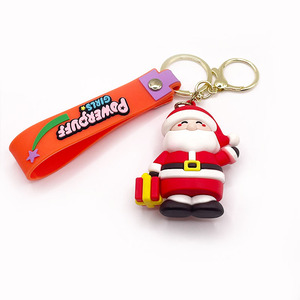 Porte-clés en silicone <span class=keywords><strong>3D</strong></span> personnalisé avec logo, cadeaux de Noël, breloques de sac personnalisées de dessin animé, mousquetons promotionnels, porte-clés personnalisé en PVC - Product Image 2