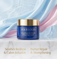 Crème de nuit pour le visage à l'acide hyaluronique et à la vitamine C personnalisable, anti-rides, apaisante, hydratante, pour peaux grasses, marque privée