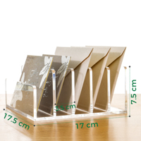 Organisateur de bureau en acrylique transparent à 5 compartiments pour magazines et livres, idéal pour le bureau, l'école et la maison (OEM d'usine)