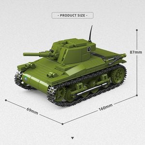 Bloques de Construcción Quanguan 300016 Tanque M22 Locust del Ejército de EE. UU. - Juguete Educativo Militar de la Segunda Guerra Mundial para Niños y Pieza de Exhibición - Product Image 4