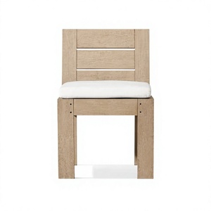Source Factory <b>Teak</b> Wood Outdoor Dining Side <b>Chair</b> Slatted Garden Seating for Villa and Hotel Projects - Product Image 2