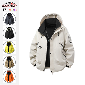 Veste décontractée pour adolescents, coupe ample à capuche, style couple, coupe-vent, haut, tenue <span class=keywords><strong>de</strong></span> montagne en plein air, coupe-vent - Product Image 1