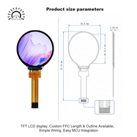 Module d'affichage LCD TFT IPS rond de 1,28 pouce 240x240 4 fils SPI 12 broches FPC haute luminosité pour montre intelligente et équipement d'instrumentation