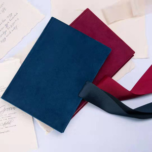 Cuaderno de Terciopelo Azul y Rojo, Diario, Libro de Bocetos, Hermoso Diario para Mujer, Agenda con Lazo - Product Image 3