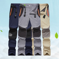 Pantalon long extensible à séchage rapide, grande taille, décontracté, respirant, coupe droite, pour l'extérieur, taille haute