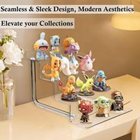 Logo personnalisé 4 Niveaux Transparent Parfum En Forme De L Riser Présentoir En Acrylique Escaliers Présentoir pour Figurines Jouets