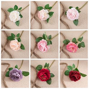 Rosa Artificial CallaFloral, Rama Individual con Pétalos de Poliéster, Decoración de Interiores, Ramo de Boda, Decoración del Hogar - Product Image 3