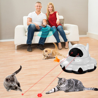 Jouet laser interactif intelligent et écologique pour chat, rechargeable, en ABS, multifonctionnel, avec plateau tournant, pour intérieur