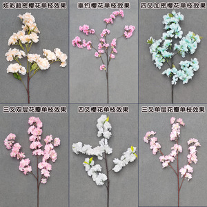 Rami di fiori di ciliegio artificiali seta primavera fiori di pesco composizioni per la decorazione domestica di nozze - Product Image 3