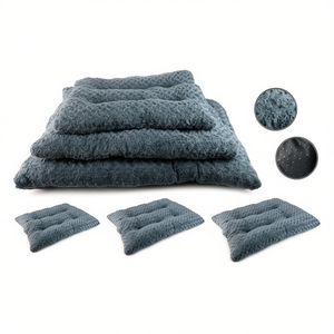 Set di Tre Cuscini per Cani in Velluto Grigio Rosa per Letti per Animali Domestici - Product Image 2