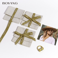 Pochette cadeau en coton pour bijoux, avec logo personnalisé, écologique, pour boucles d'oreilles, colliers, bagues et bracelets