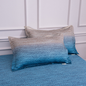 <strong>Ombre</strong> Blue Beige Geometric Textured Cotton <strong>Bedding</strong> Set Luxury Cotton Duvet Cover Printed Quilt Cover Soft Cotton Bed Sheet Set - Product Image 4