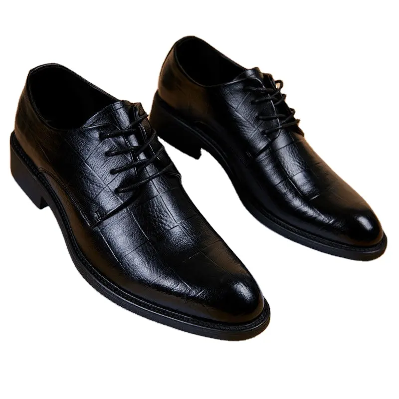 New Male Italian Brand Genuine Leather Party Mens Black Casual Dress Shoes Formal Office Shoes for Men