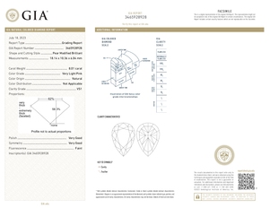 Diamant brillant rose très clair modifié taille poire VS1 en vrac Clarté de 8.01 carats Pierre certifiée GIA pour la fabrication de bijoux OEM - Product Image 2