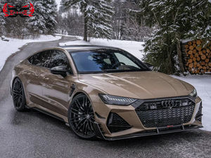 Pour <span class=keywords><strong>Audi</strong></span> <span class=keywords><strong>RS6</strong></span> RS7 2020+ - Lame de pare-chocs avant en fibre de carbone sèche style <span class=keywords><strong>ABT</strong></span> - Kit carrosserie Lowe Lip - Product Image 5