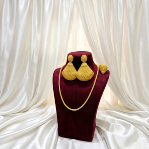 NX EVERTON Women's 24K Gold Plated Hip Hop Ethnic Jewelry Set Necklace Brass Jewelry for Wedding Party Gift - Product Image 1