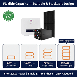 Hybrid Solar Energy Storage System 5KW 10KW 16KW 20KW On-Grid Off-Grid Home <b>Battery</b> 10KWh 16KWh 20KWh MPPT Solar Kit - Product Image 4
