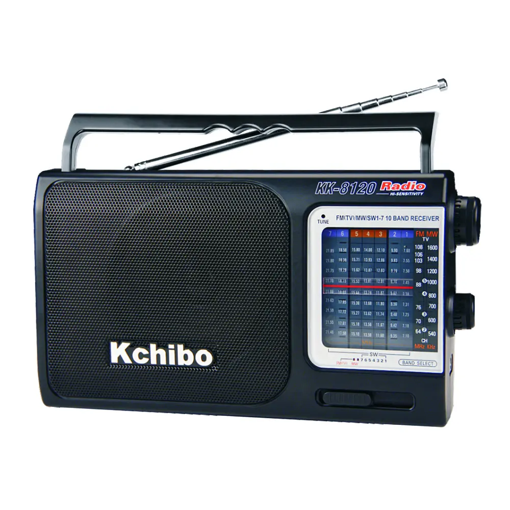 Kchibo Wereld Band Radio Met 3.5 Mm Koptelefoonaansluiting Fm/Mw/Sw Multiband Emergency Radio Mini Pocket Draagbare am Fm Radio