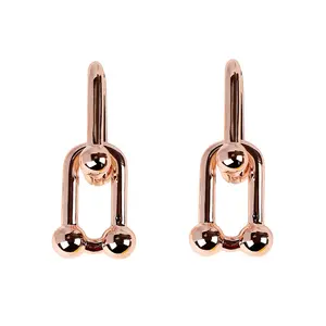 Silver Jewelry High Premium Quality Fashion Earring Designs New Model Earrings U-Ring Buckle Earrings For Fashional Lady