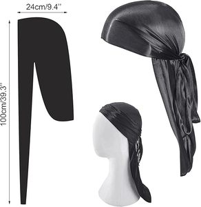 Gorro Durag de Satén Transpirable para Hombres y Mujeres, Ultra Suave, Sin Arrugas, con Cola Larga y Ancha, para el Cuidado del Cabello con Ondas 360, Trenzas y Locs - Product Image 1