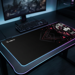 TechSide KMP904T_P Kimpad ProEdge Series Gaming <b>Mousepad</b> XXL Tiger Bianca/Rossa 90x40x4mm Gomma Naturale Impermeabile Bordi Made - Product Image 3