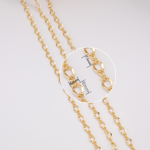 Cadena de Latón Chapada en Oro de 18k con Diseño Alienígena Trenzado para la Creación de Collares de Fiesta, Cadena Cubana Figaro de Oro <span class=keywords><strong>Astral</strong></span> - Product Image 2