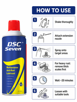 Spray Pénétrant Multi-Usages Anti-Rouille, Décapant de Rouille et Lubrifiant en Aérosol pour l'Entretien Automobile, Matériel et Mécanique