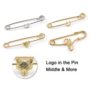 Брошь с гравировкой из нержавеющей стали, латунная брошь на заказ, персонализированная модная безопасная булавка с логотипом - Product Image 4