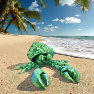 Figurines créatives de crabe ermite imprimées en 3D – Nouveauté et modèles articulés amusants pour ornements et cadeaux pour les fans de dinosaures - Product Image 2