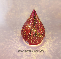 Boule de verre rouge avec lumière LED pour la décoration de Noël et la décoration de la maison