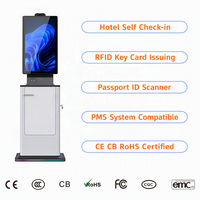 Kiosco de Pago de Autoservicio con Soporte de Piso, Pantalla Táctil, Lector de Tarjetas, Escáner de Pasaportes, Impresora de Boletos, Terminal de Registro en Hoteles