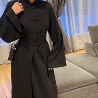 Nouvel ensemble abaya modeste en deux pièces pour femmes musulmanes, style turc, robe kaftan élégante, cardigan uni de Dubaï et tenue intérieure