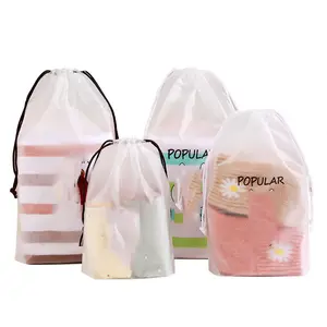 कस्टम मुद्रित लोगो के साथ कस्टम बड़े प्लास्टिक ड्रॉस्ट्रिंग बैग पे प्लास्टिक फ्रॉस्टेड बैग पाउच उपहार पैकेजिंग कपड़ों के लिए पॉली बैग