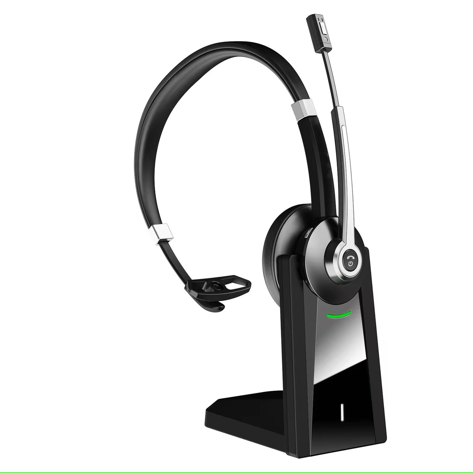 Wireless Bluetooth Office Business Headset with Noise Cancelling Feature  and Microphone for Call Centers and PC Use